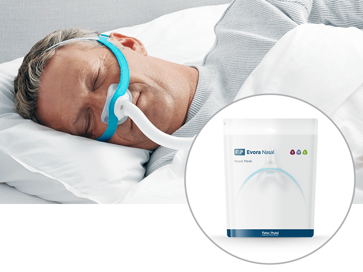 Man Sleeping using the F&P Eson 2 Sleep Apnea Mask