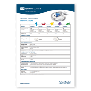 Optiflow Junior 2 Ventilator Transition Kit Specification Sheet Thumbnail