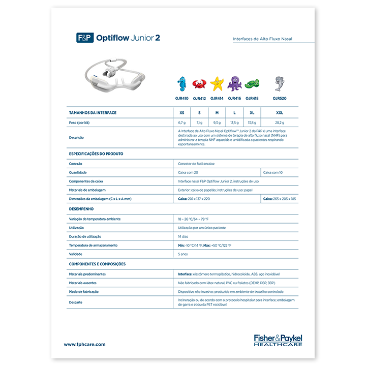 Miniatura do folheto de especificação do Optiflow Junior 2