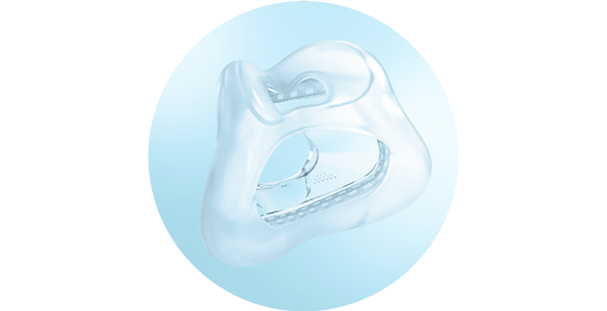 F&P Evora Full features a minimal design, allowing a clear line of sight with an under-the-nose cushion