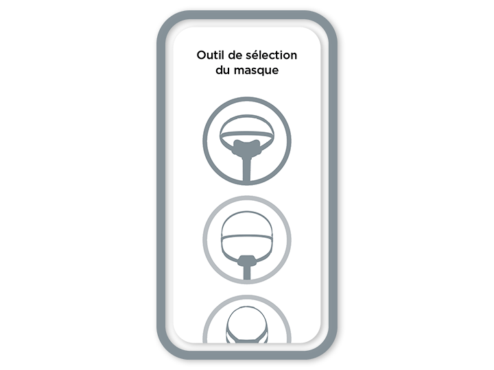 Une illustration d’un écran de téléphone montrant l’outil de sélection du masque