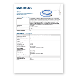 Fiche technique du tube respiratoire F&P 820A21